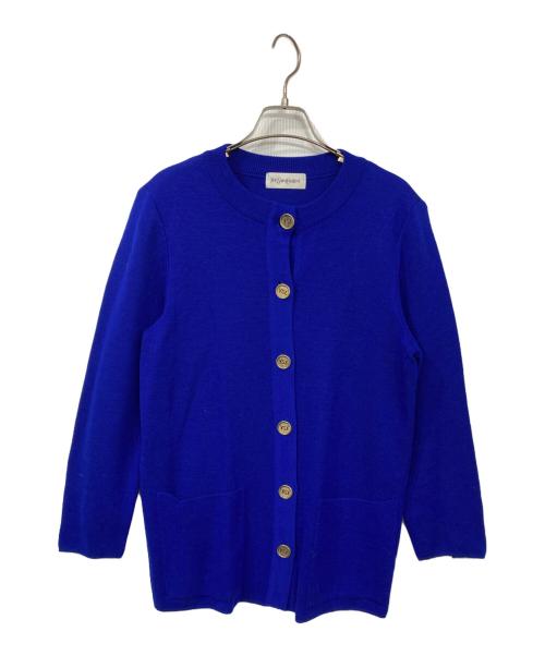 Yves Saint Laurent（イヴサンローラン）Yves Saint Laurent (イヴサンローラン) YSLロゴボタン ヴィンテージカーディガン ブルー サイズ:Mの古着・服飾アイテム
