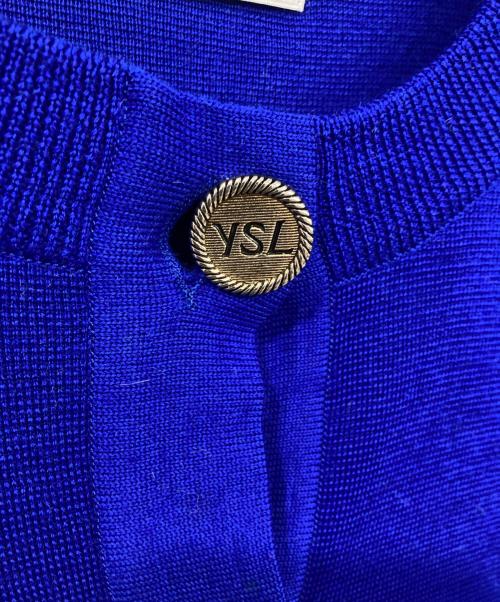 Yves Saint Laurent（イヴサンローラン）Yves Saint Laurent (イヴサンローラン) YSLロゴボタン ヴィンテージカーディガン ブルー サイズ:Mの古着・服飾アイテム