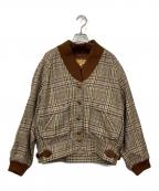 Christian Dior Sportsクリスチャン ディオールスポーツ）の古着「チェックブルゾン」｜ベージュ