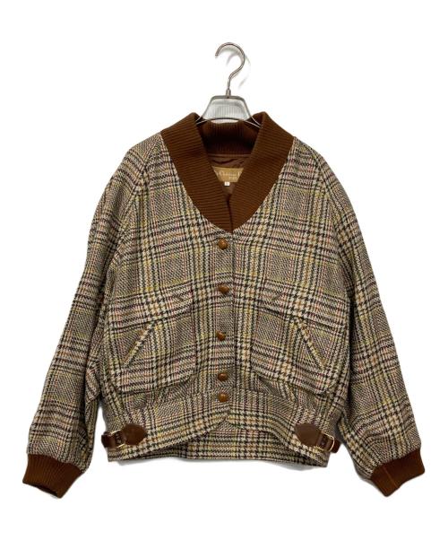 Christian Dior Sports（クリスチャン ディオールスポーツ）Christian Dior Sports (クリスチャン ディオールスポーツ) チェックブルゾン ベージュ サイズ:Lの古着・服飾アイテム