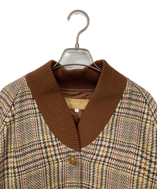 Christian Dior Sports（クリスチャン ディオールスポーツ）Christian Dior Sports (クリスチャン ディオールスポーツ) チェックブルゾン ベージュ サイズ:Lの古着・服飾アイテム