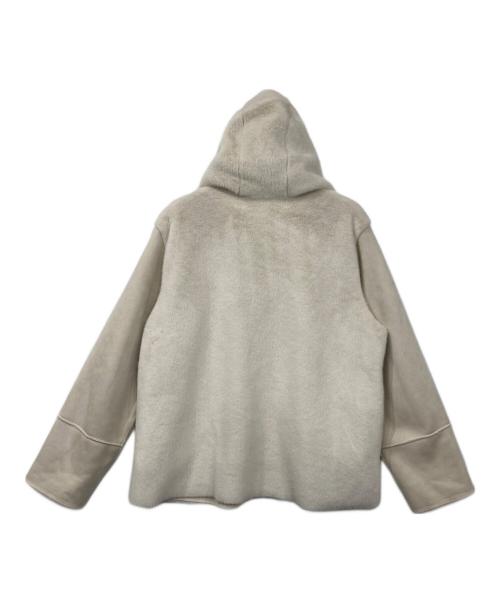 KEYUCA（ケユカ）KEYUCA (ケユカ) フェイクムートンフーディーハーフジャケット ベージュ サイズ:Fの古着・服飾アイテム