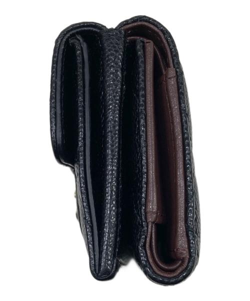 CHANEL（シャネル）CHANEL (シャネル) キャビアスキンフラップ3つ折り財布 ブラックの古着・服飾アイテム