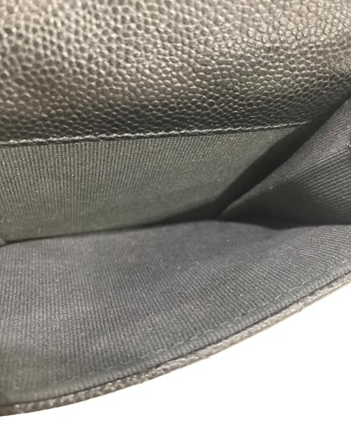 CHANEL（シャネル）CHANEL (シャネル) キャビアスキンフラップ3つ折り財布 ブラックの古着・服飾アイテム