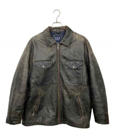 中古・古着通販】GAP (ギャップ) レザージャケット ブラック サイズ:M