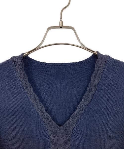 JENNE（ジェンヌ）JENNE (ジェンヌ) フロントケーブルニットタイトワンピース ネイビー サイズ:SIZE M 未使用品の古着・服飾アイテム