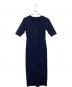 JENNE（ジェンヌ）の古着「フロントケーブルニットタイトワンピース」｜ネイビー