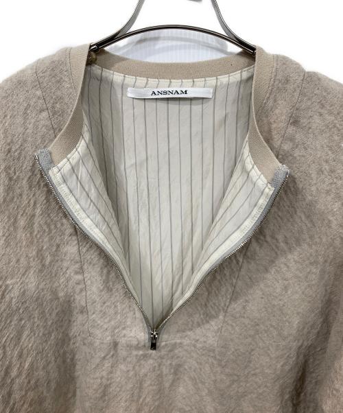 ANSNAM（アンスナム）ANSNAM (アンスナム) ウールハーフジッププルオーバー ベージュ サイズ:03の古着・服飾アイテム