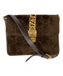 GUCCI（グッチ）の古着「シルヴィGGベロアショルダーバッグ」｜ブラウン