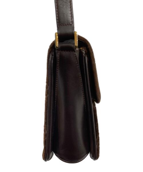 GUCCI（グッチ）GUCCI (グッチ) シルヴィGGベロアショルダーバッグ ブラウンの古着・服飾アイテム