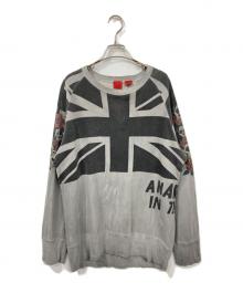 Amal Guessous（アマルゲソウス）の古着「スカルプリントスウェット」｜グレー