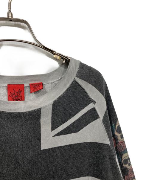 Amal Guessous（アマルゲソウス）Amal Guessous (アマルゲソウス) スカルプリントスウェット グレー サイズ:Lの古着・服飾アイテム