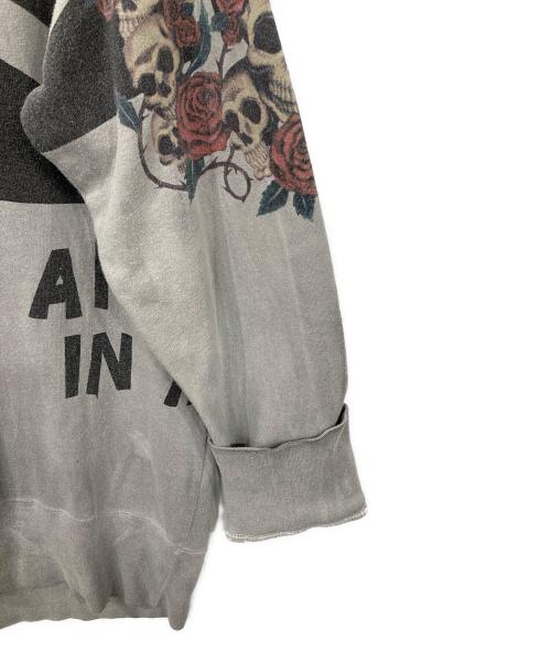 Amal Guessous（アマルゲソウス）Amal Guessous (アマルゲソウス) スカルプリントスウェット グレー サイズ:Lの古着・服飾アイテム