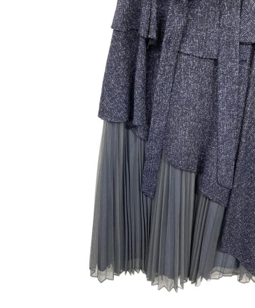 DazzliN（ダズリン）DazzliN (ダズリン) アシメプリーツトレンチワンピース ネイビー サイズ:Sの古着・服飾アイテム