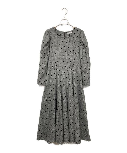 WILL SELECTION（ウィルセレクション）WILL SELECTION (ウィルセレクション) フロッキードットワンピース グレー サイズ:Mの古着・服飾アイテム