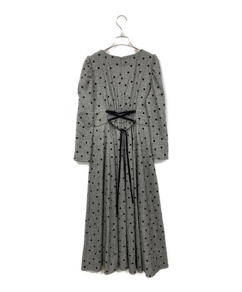 WILL SELECTION（ウィルセレクション）WILL SELECTION (ウィルセレクション) フロッキードットワンピース グレー サイズ:Mの古着・服飾アイテム