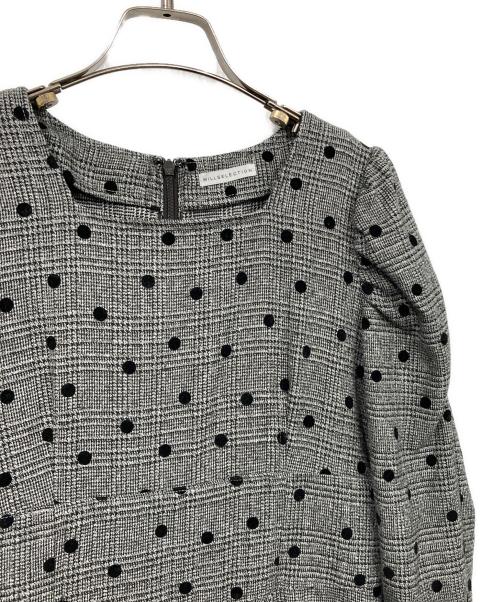 WILL SELECTION（ウィルセレクション）WILL SELECTION (ウィルセレクション) フロッキードットワンピース グレー サイズ:Mの古着・服飾アイテム
