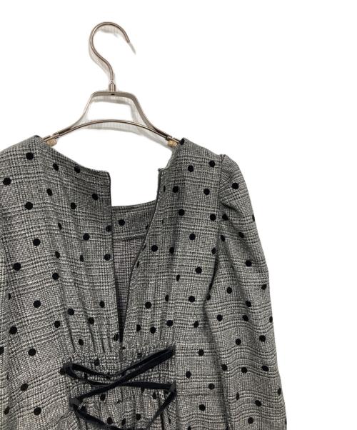 WILL SELECTION（ウィルセレクション）WILL SELECTION (ウィルセレクション) フロッキードットワンピース グレー サイズ:Mの古着・服飾アイテム