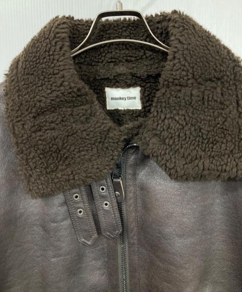 MONKEY TIME（モンキータイム）MONKEY TIME (モンキータイム) フェイクムートンB-3ジャケット ブラウン サイズ:1の古着・服飾アイテム