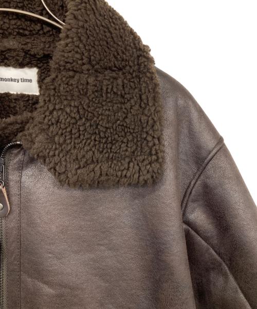 MONKEY TIME（モンキータイム）MONKEY TIME (モンキータイム) フェイクムートンB-3ジャケット ブラウン サイズ:1の古着・服飾アイテム