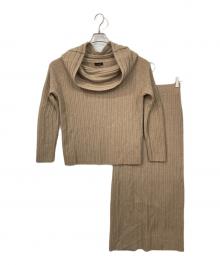 anuans（アニュアンス）の古着「オフショルリブニットセットアップ」｜ベージュ