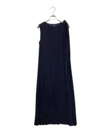 anuans（アニュアンス）の古着「ランダムプリーツシアーロングワンピース」｜ネイビー