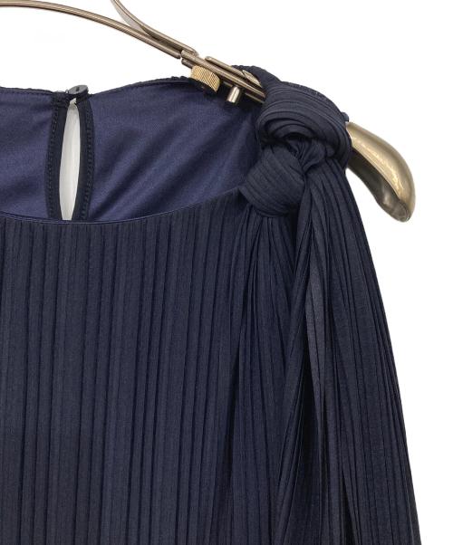 anuans（アニュアンス）anuans (アニュアンス) ランダムプリーツシアーロングワンピース ネイビー サイズ:Sの古着・服飾アイテム