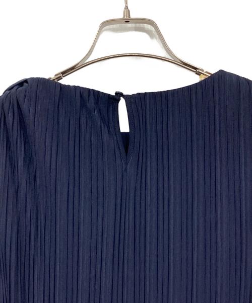 anuans（アニュアンス）anuans (アニュアンス) ランダムプリーツシアーロングワンピース ネイビー サイズ:Sの古着・服飾アイテム