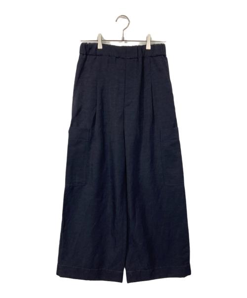 GALERIE VIE（ギャルリーヴィー）GALERIE VIE (ギャルリーヴィー) ナイリーギャバジン イージーサイドポケットパンツ ネイビー サイズ:32の古着・服飾アイテム