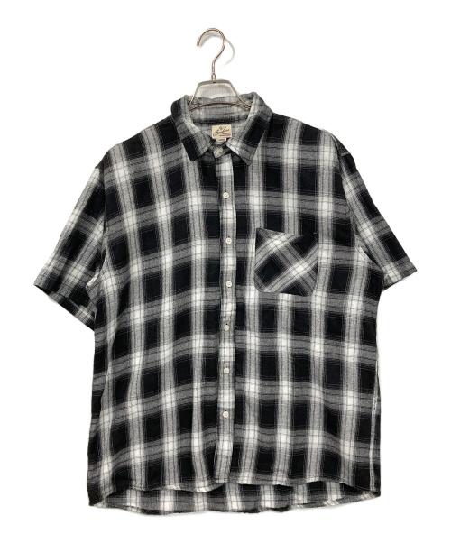 BACKERS（バッカーズ）Backers (バッカーズ) 半袖オンブレチェックシャツ ブラック サイズ:Lの古着・服飾アイテム
