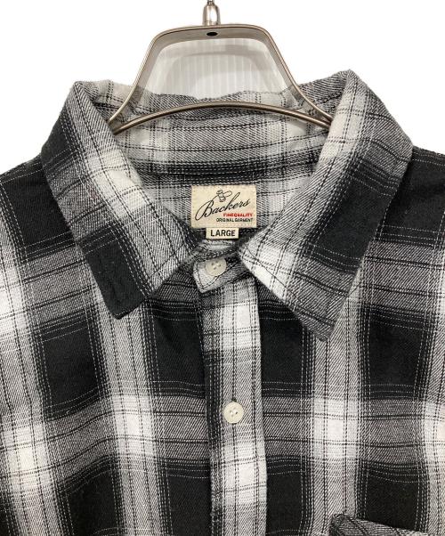 BACKERS（バッカーズ）Backers (バッカーズ) 半袖オンブレチェックシャツ ブラック サイズ:Lの古着・服飾アイテム