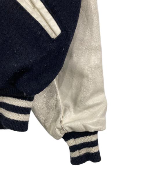USED（USED）USED (USED) ワッペンウールスタジャン ネイビー×ホワイト サイズ:表記無しの古着・服飾アイテム