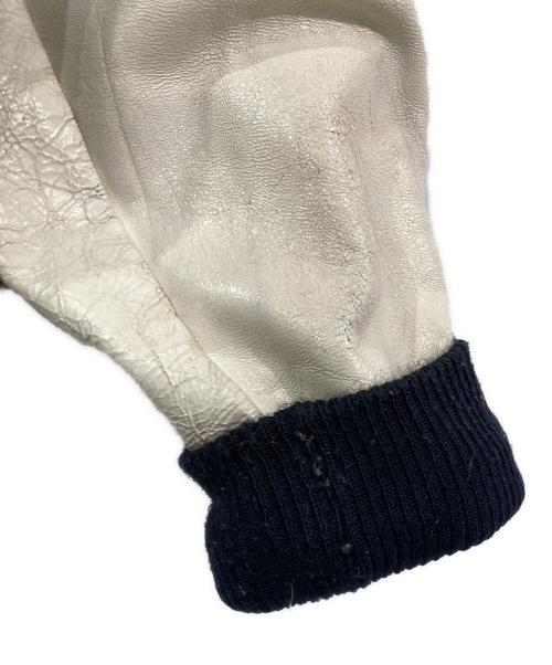 USED（USED）USED (USED) ワッペンウールスタジャン ネイビー×ホワイト サイズ:表記無しの古着・服飾アイテム