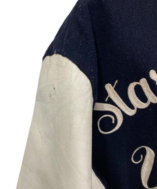 USED（USED）USED (USED) ワッペンウールスタジャン ネイビー×ホワイト サイズ:表記無しの古着・服飾アイテム