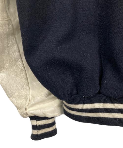 USED（USED）USED (USED) ワッペンウールスタジャン ネイビー×ホワイト サイズ:表記無しの古着・服飾アイテム