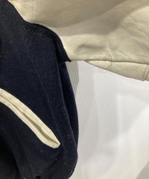 USED（USED）USED (USED) ワッペンウールスタジャン ネイビー×ホワイト サイズ:表記無しの古着・服飾アイテム