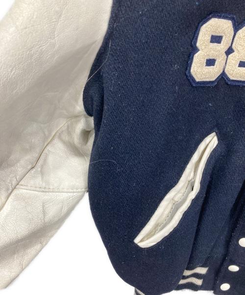 USED（USED）USED (USED) ワッペンウールスタジャン ネイビー×ホワイト サイズ:表記無しの古着・服飾アイテム