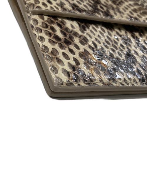 JIMMY CHOO（ジミーチュウ）JIMMY CHOO (ジミーチュウ) パイソン型押しクラッチバッグ ブラウンの古着・服飾アイテム