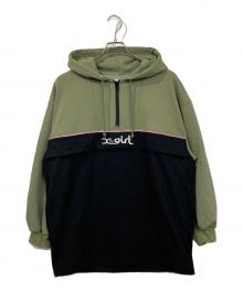 X-GIRL（エックスガール）の古着「BICOLOR ANORAK SWEAT DRESS」｜カーキ×ブラック