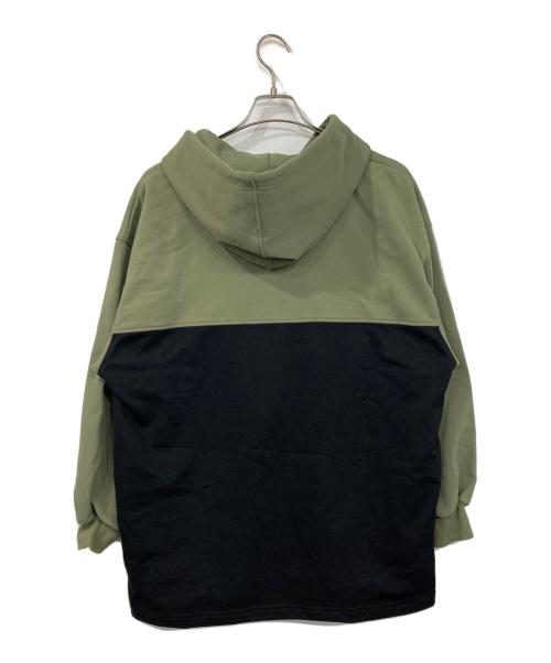X-GIRL（エックスガール）X-girl (エックスガール) BICOLOR ANORAK SWEAT DRESS カーキ×ブラック サイズ:Sの古着・服飾アイテム