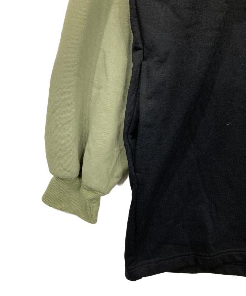 X-GIRL（エックスガール）X-girl (エックスガール) BICOLOR ANORAK SWEAT DRESS カーキ×ブラック サイズ:Sの古着・服飾アイテム
