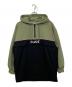 X-girl（エックスガール）の古着「BICOLOR ANORAK SWEAT DRESS」｜カーキ×ブラック