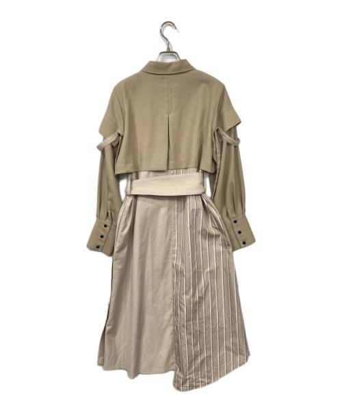 UNITED TOKYO（ユナイテッドトーキョー）UNITED TOKYO (ユナイテッドトーキョー) レイヤードコンビシャツワンピース ベージュの古着・服飾アイテム