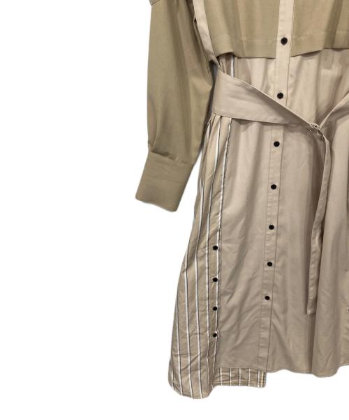 UNITED TOKYO（ユナイテッドトーキョー）UNITED TOKYO (ユナイテッドトーキョー) レイヤードコンビシャツワンピース ベージュの古着・服飾アイテム