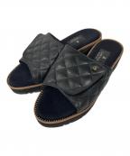 LANVIN COLLECTIONランバンコレクション）の古着「キルティングサンダル」｜ブラック