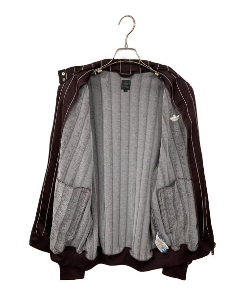 adidas（アディダス）adidas (アディダス) ストライプトラックジャケット ブラウン サイズ:Mの古着・服飾アイテム