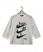 BLACK COMME des GARCONS×NIKEブラックコムデギャルソン×ナイキ）の古着「コラボプリントTシャツ」｜ホワイト×ブラック