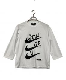 BLACK COMME des GARCONS×NIKE（ブラックコムデギャルソン×ナイキ）の古着「コラボプリントTシャツ」｜ホワイト×ブラック