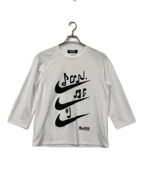 BLACK COMME des GARCONS（ブラックコムデギャルソン）BLACK COMME des GARCONS (ブラックコムデギャルソン) NIKE (ナイキ) コラボプリントTシャツ ホワイト×ブラック サイズ:XLの古着・服飾アイテム