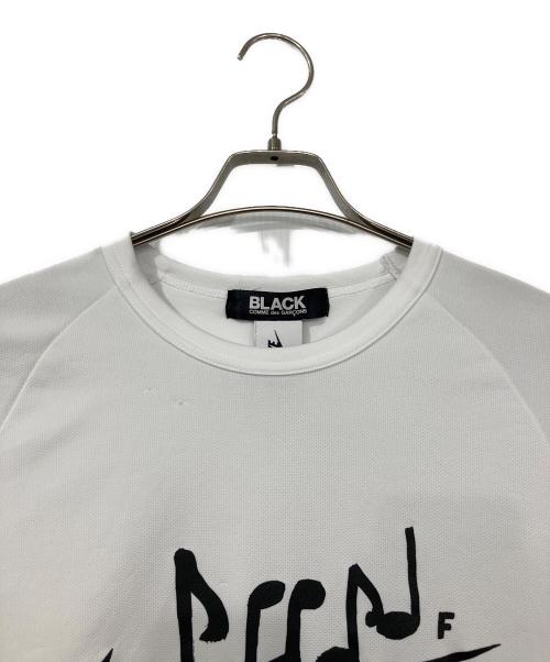 BLACK COMME des GARCONS（ブラックコムデギャルソン）BLACK COMME des GARCONS (ブラックコムデギャルソン) NIKE (ナイキ) コラボプリントTシャツ ホワイト×ブラック サイズ:XLの古着・服飾アイテム